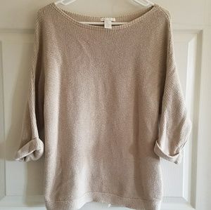 H&M Purl-Knit Sweater Neutral Slouchy XS